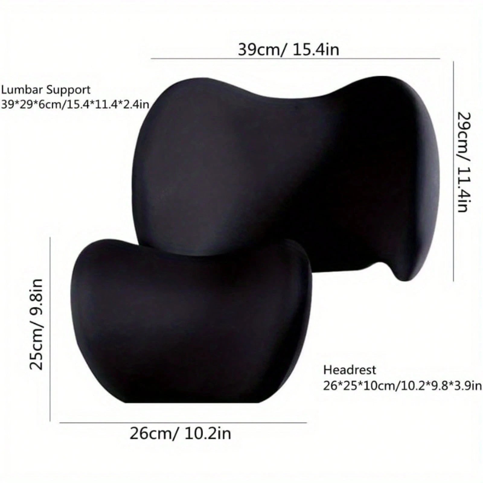 Ergonomic Car Lumbar Support And Neck Pillow- Adjustable Cushion, Relieves Back And Neck Pain, Suitable For Car Seats/Office Chairs/Trucks/Wheelchairs (Dual-Use As Headrest And Lumbar Support, Filled