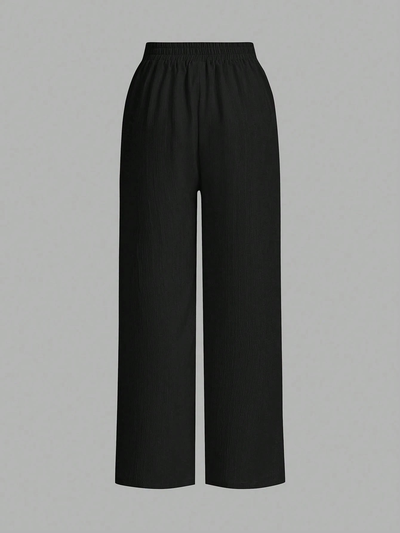 Essnce 3packs Summer Pants Women's Solid Color Waist-Tie Wide Leg Loose Casual Pants Work Pants