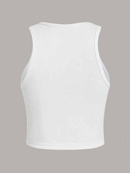 Essnce 3pcs/Pack Casual Minimalist Round Neck Slim Fit Women Tank Tops, Suitable For Summer