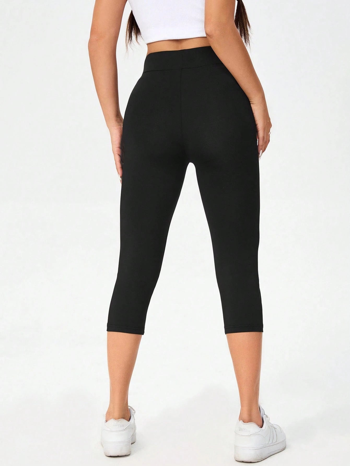 Essnce Burgundy High Waist Tight Casual Sports Capri Leggings For Women, Spring/Summer