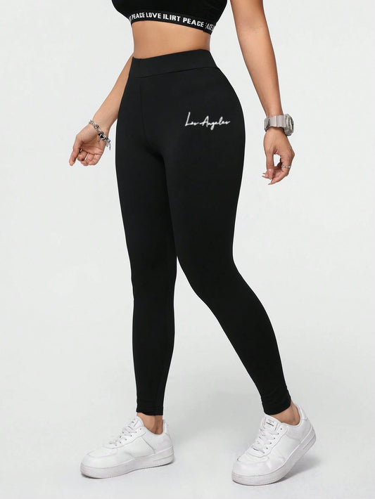 Essnce Summer Casual Knit Sports Women's Long Leggings, Slim-Fit Suitable For Going Out Fall Clothes Women's Sportswear