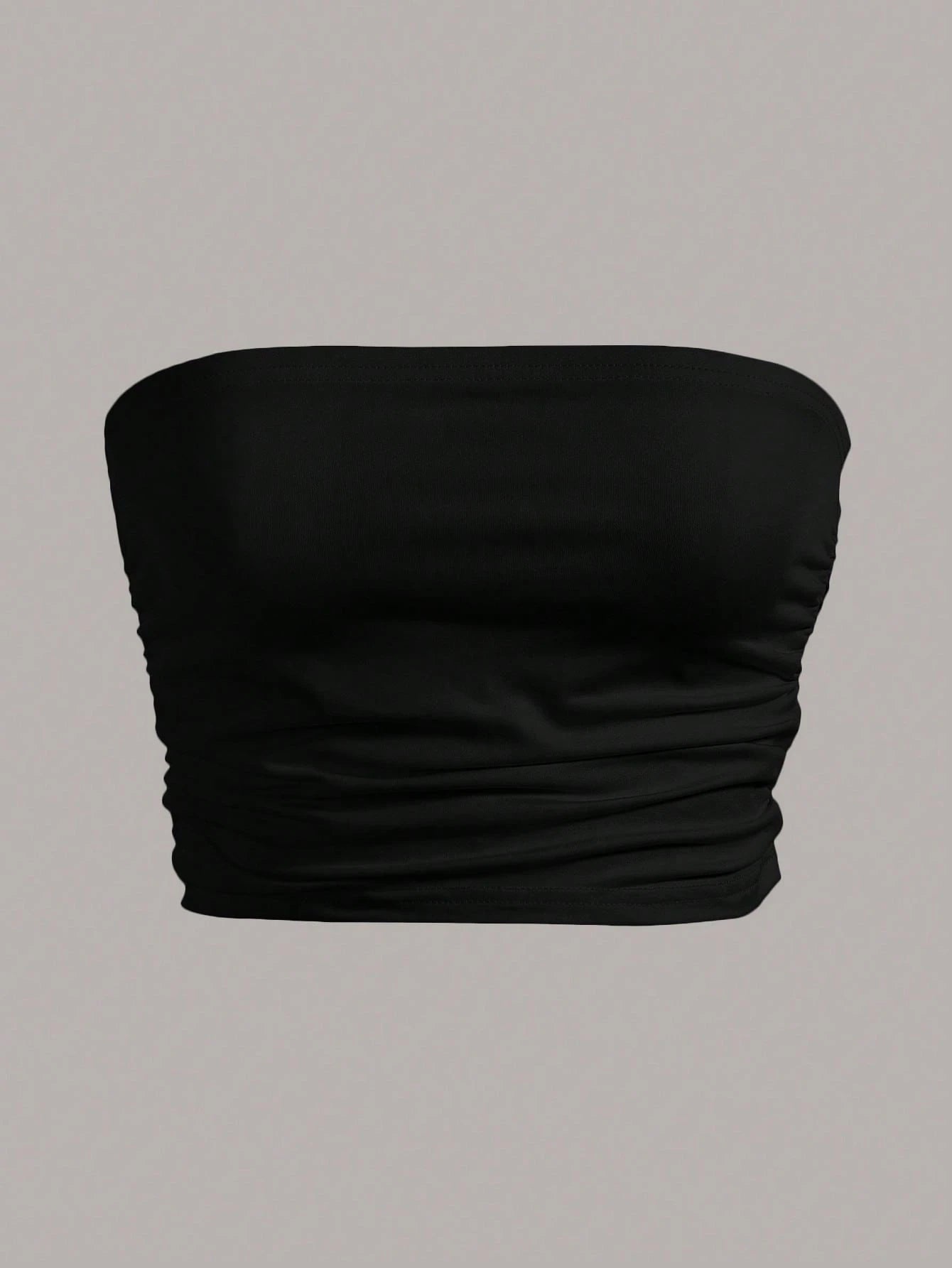 Essnce Women Black Plain Color Slim Fit Tube Top, Casual Daily Wear,Music Festival/Concert For Women