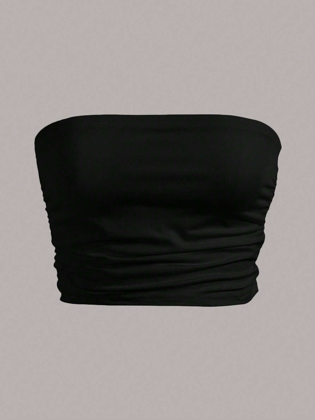 Essnce Women Black Plain Color Slim Fit Tube Top, Casual Daily Wear,Music Festival/Concert For Women