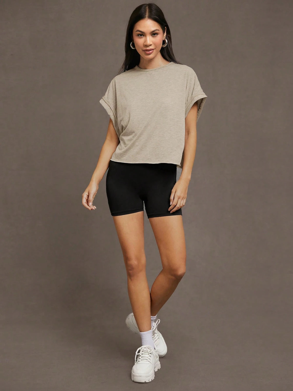 Essnce Women's Summer Hollow-Out Back Round Neck Batwing Short Sleeve Casual T-Shirt