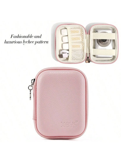 EVA Leather Earphone Bag, Data Cable, Charger, U Disk, U Shield, Hard Shell Protective Storage Box, Shock-Proof And Anti-Pressure. Photo Printer Storage Box, PU Leather Candy Color Series, Scratch-Res