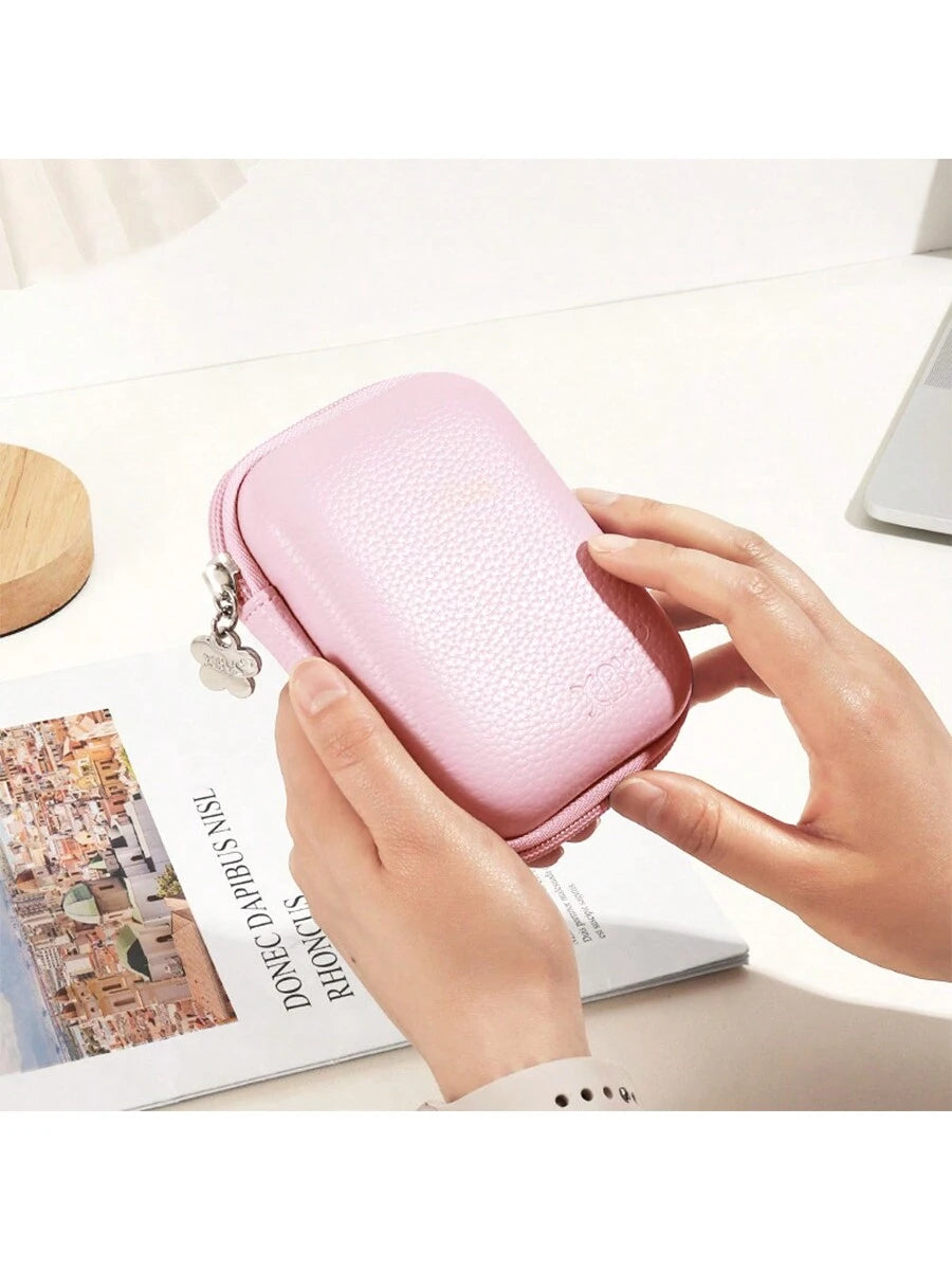 EVA Leather Earphone Bag, Data Cable, Charger, U Disk, U Shield, Hard Shell Protective Storage Box, Shock-Proof And Anti-Pressure. Photo Printer Storage Box, PU Leather Candy Color Series, Scratch-Res