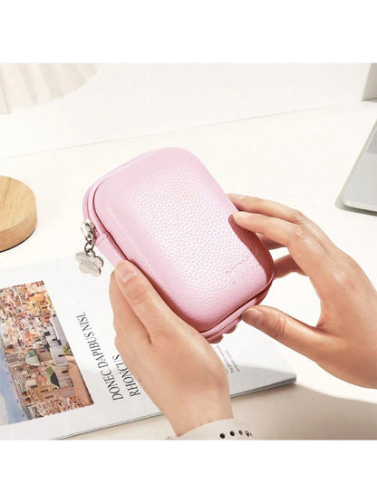 EVA Leather Earphone Bag, Data Cable, Charger, U Disk, U Shield, Hard Shell Protective Storage Box, Shock-Proof And Anti-Pressure. Photo Printer Storage Box, PU Leather Candy Color Series, Scratch-Res