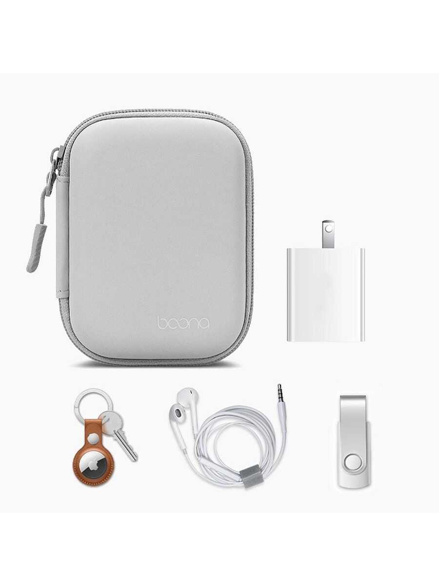 EVA Leather Earphone Bag, Data Cable, Charger, U Disk, U Shield, Hard Shell Protective Storage Box, Shock-Proof And Anti-Pressure. Photo Printer Storage Box, PU Leather Candy Color Series, Scratch-Res