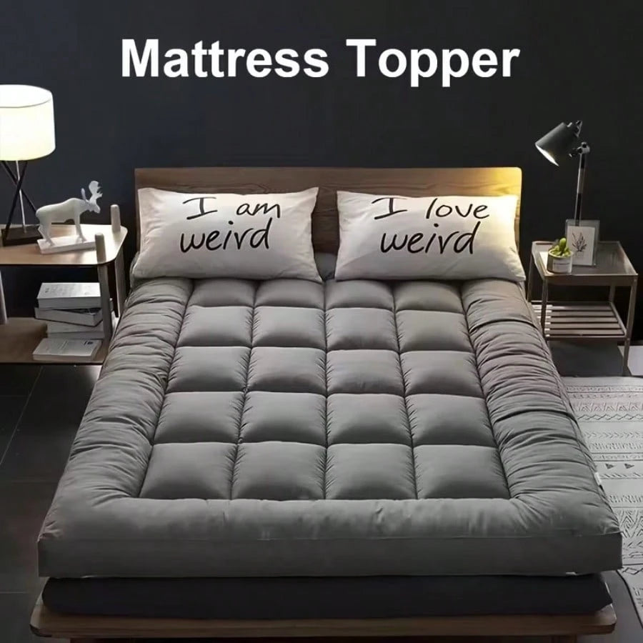 Extra-Thick Mattress Cover With Cushioning Layer- Spill-Proof & Stain-Resistant Bed Topper, Machine Washable Breathable Suitable For Bedrooms, Dorm Beds, Rooms, Care- Fit For All Mattresses,Mattress