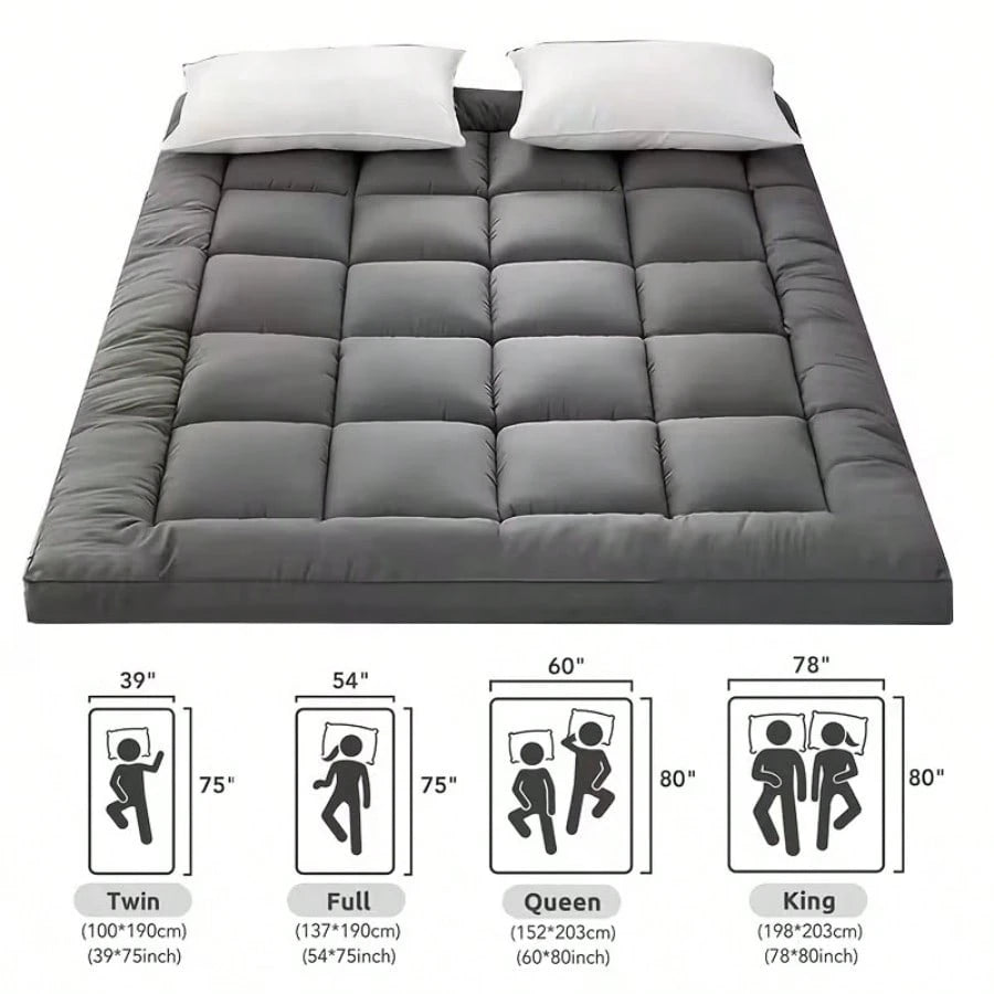 Extra-Thick Mattress Cover With Cushioning Layer- Spill-Proof & Stain-Resistant Bed Topper, Machine Washable Breathable Suitable For Bedrooms, Dorm Beds, Rooms, Care- Fit For All Mattresses,Mattress