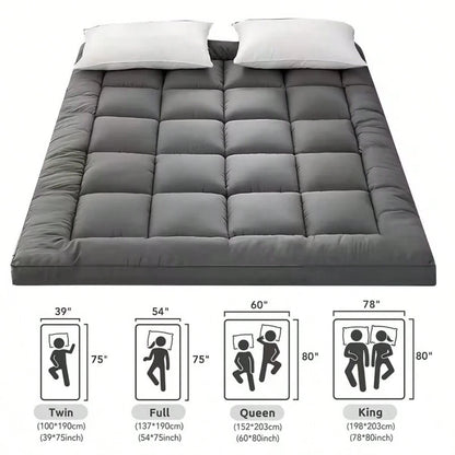 Extra-Thick Mattress Cover With Cushioning Layer- Spill-Proof & Stain-Resistant Bed Topper, Machine Washable Breathable Suitable For Bedrooms, Dorm Beds, Rooms, Care- Fit For All Mattresses,Mattress