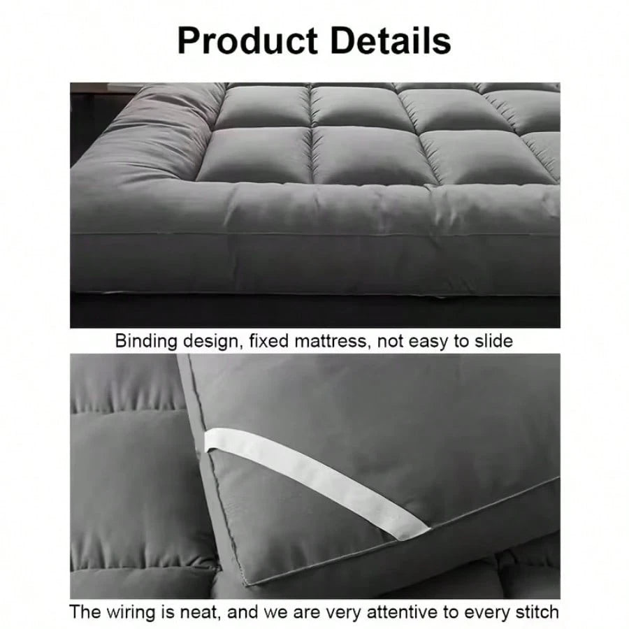 Extra-Thick Mattress Cover With Cushioning Layer- Spill-Proof & Stain-Resistant Bed Topper, Machine Washable Breathable Suitable For Bedrooms, Dorm Beds, Rooms, Care- Fit For All Mattresses,Mattress