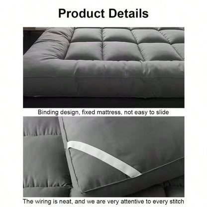 Extra-Thick Mattress Cover With Cushioning Layer- Spill-Proof & Stain-Resistant Bed Topper, Machine Washable Breathable Suitable For Bedrooms, Dorm Beds, Rooms, Care- Fit For All Mattresses,Mattress