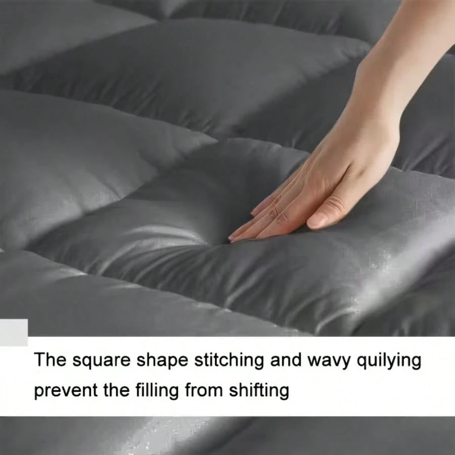 Extra-Thick Mattress Cover With Cushioning Layer- Spill-Proof & Stain-Resistant Bed Topper, Machine Washable Breathable Suitable For Bedrooms, Dorm Beds, Rooms, Care- Fit For All Mattresses,Mattress