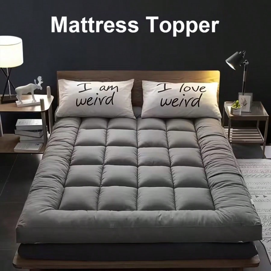 Extra-Thick Mattress Cover With Cushioning Layer- Spill-Proof & Stain-Resistant Bed Topper, Machine Washable Breathable Suitable For Bedrooms, Dorm Beds, Rooms, Care- Fit For All Mattresses,Mattress