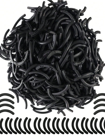 Eyelash Curler Refill Pads, 200pcs/100pcs/50pcs/20pcs, Soft Rubber Material, Suitable For Universal Eyelash Curlers (Black)