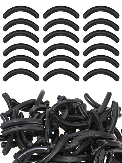 Eyelash Curler Refill Pads, 200pcs/100pcs/50pcs/20pcs, Soft Rubber Material, Suitable For Universal Eyelash Curlers (Black)