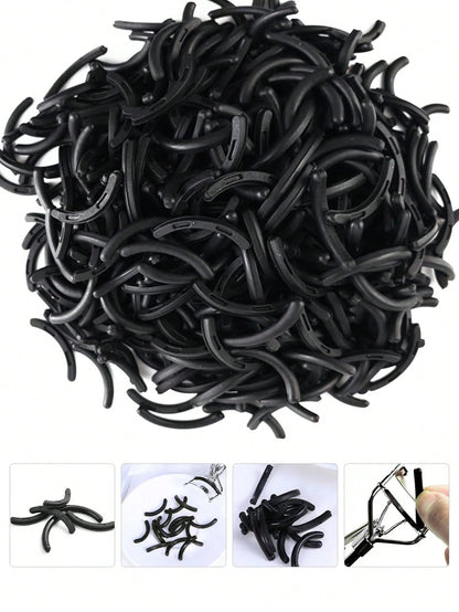 Eyelash Curler Refill Pads, 200pcs/100pcs/50pcs/20pcs, Soft Rubber Material, Suitable For Universal Eyelash Curlers (Black)