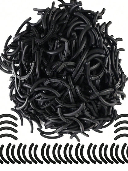 Eyelash Curler Refill Pads, 200pcs/100pcs/50pcs/20pcs, Soft Rubber Material, Suitable For Universal Eyelash Curlers (Black)
