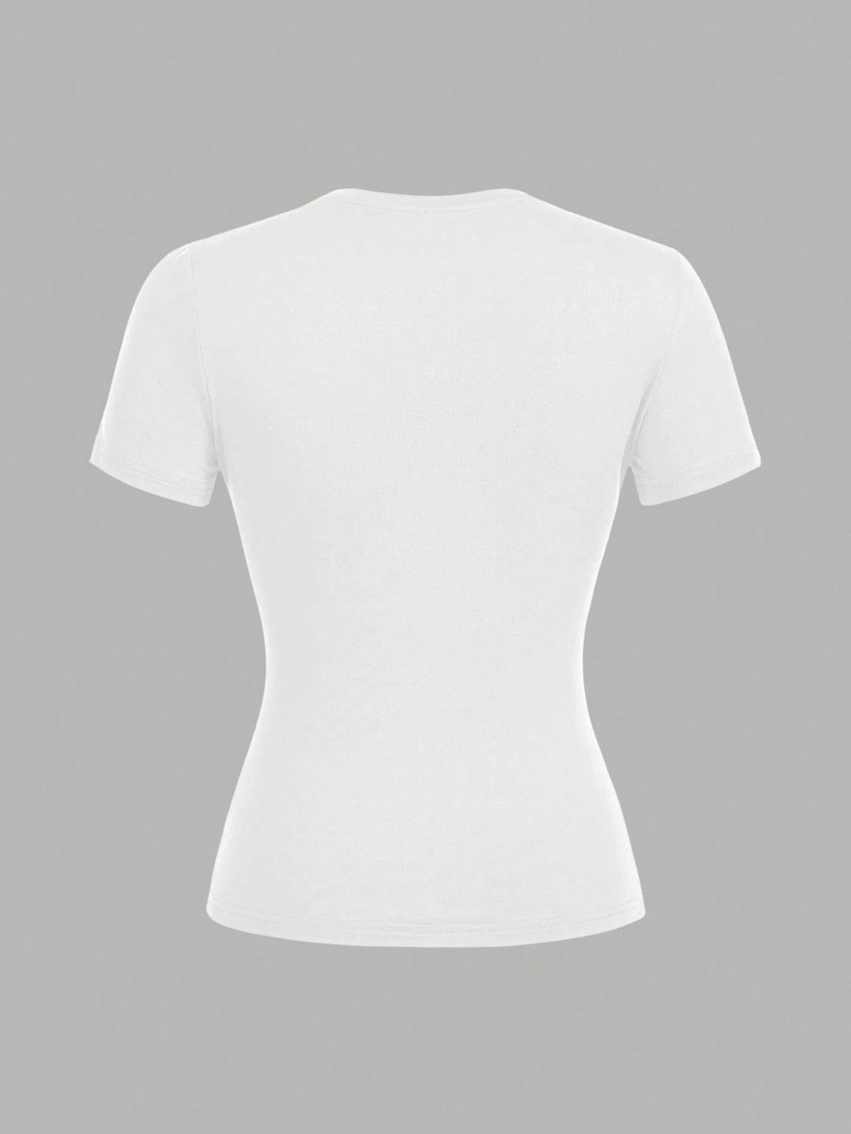 EZwear 2pcs White Casual Basic Crew Neck Short Sleeve T-Shirts, Suitable For Spring/Summer