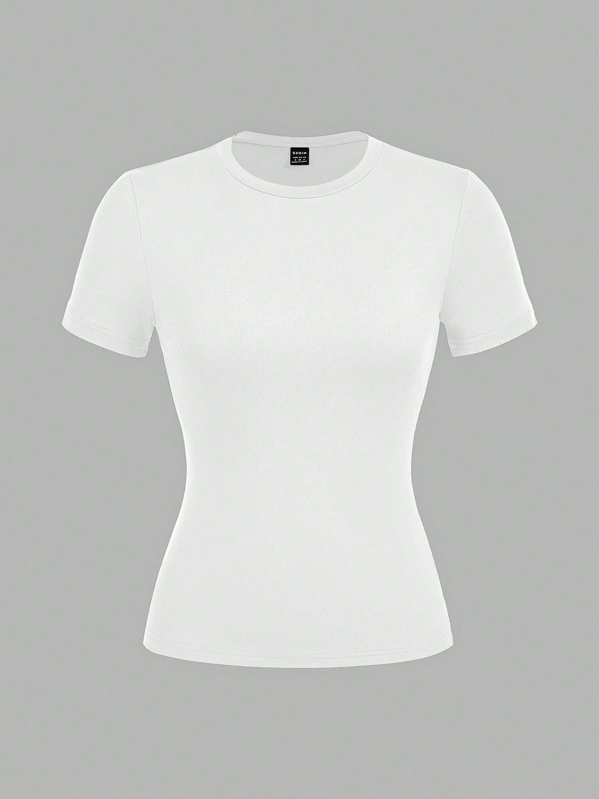 EZwear 2pcs White Casual Basic Crew Neck Short Sleeve T-Shirts, Suitable For Spring/Summer