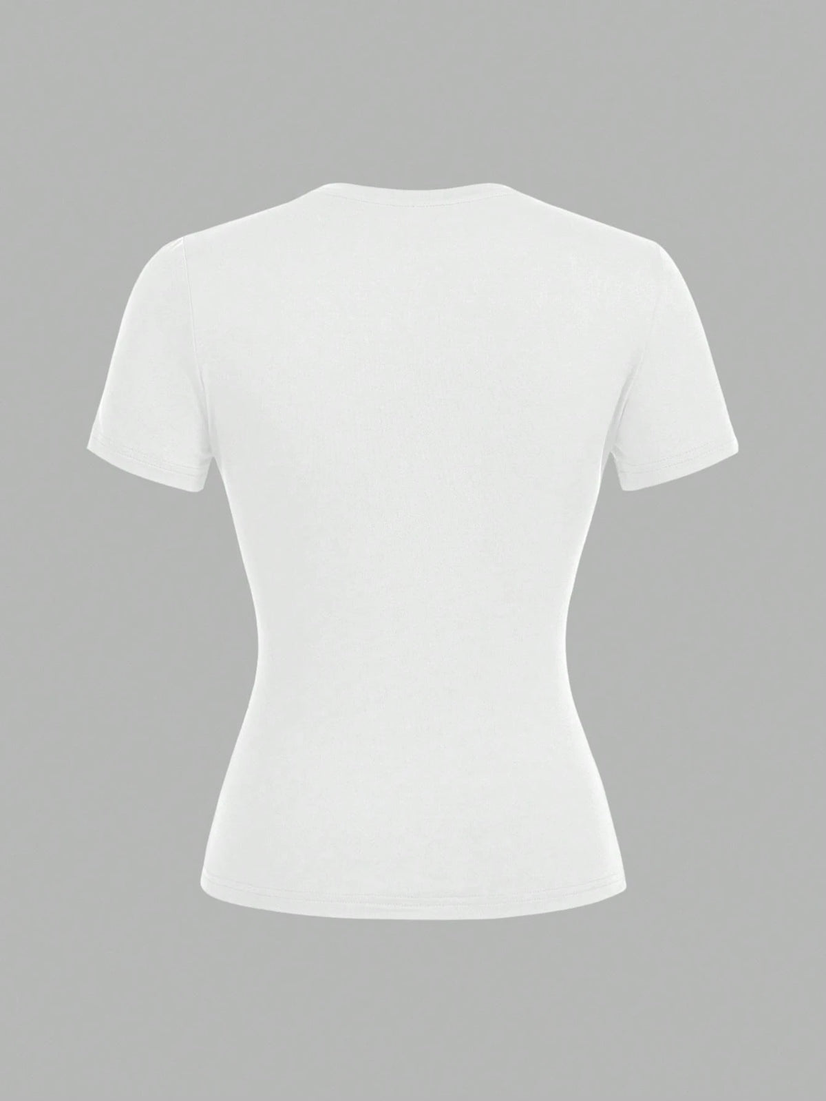 EZwear 2pcs White Casual Basic Crew Neck Short Sleeve T-Shirts, Suitable For Spring/Summer