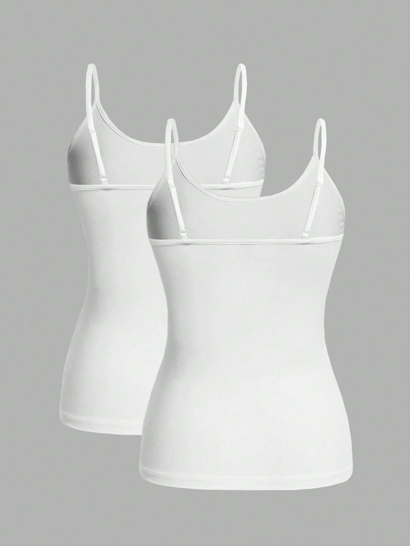 EZwear 2pcs Women's White Tight Casual Camisole
