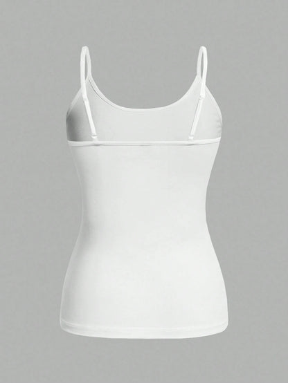 EZwear 2pcs Women's White Tight Casual Camisole