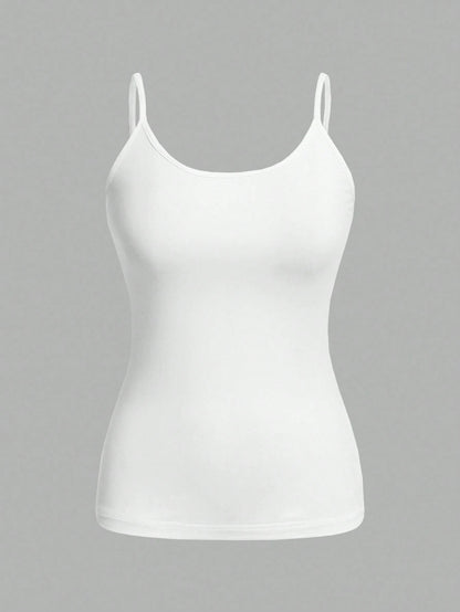 EZwear 2pcs Women's White Tight Casual Camisole