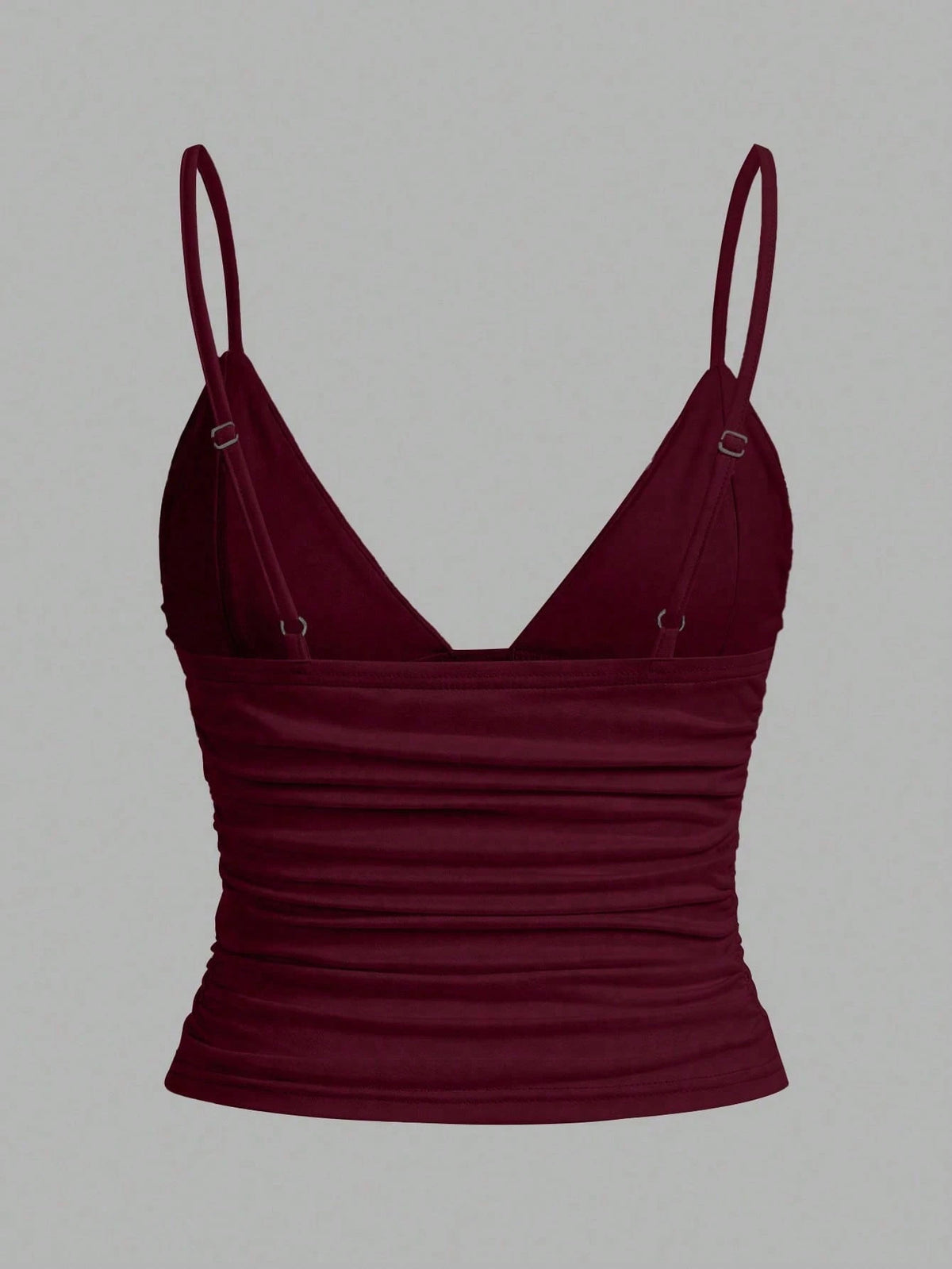 EZwear 3pcs/Set Casual Women Ruched Cropped Camisole With Shelf Bra, Suitable For Summer