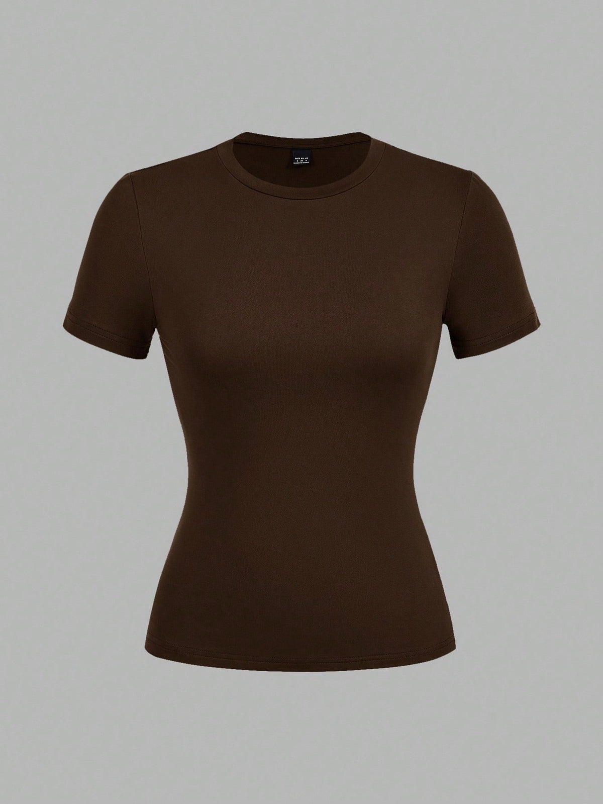 EZwear 3pcs/Set Women Casual Skinny Long Sleeve Round Neck T-Shirt Set, Colors: Deep Brown, Khaki, Light Apricot, Suitable For Summer Autumn And Winter