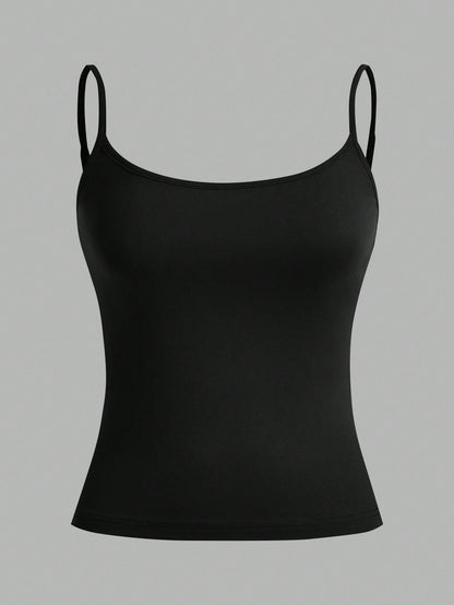 EZwear 3pcs/Set Women's Sexy Casual Cropped Camisole Tops, Suitable For Summer Beach Everyday Dark Brown Grey Black