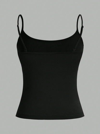 EZwear 3pcs/Set Women's Sexy Casual Cropped Camisole Tops, Suitable For Summer Beach Everyday Dark Brown Grey Black
