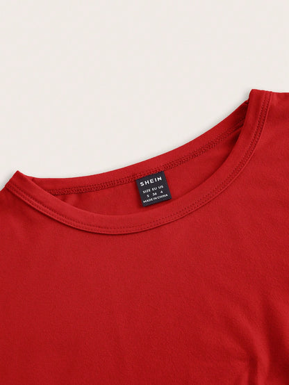 EZwear 4pcs Pack Round Neck Short Sleeve Fitted Women T-Shirts For Summer Suitable For Going Out