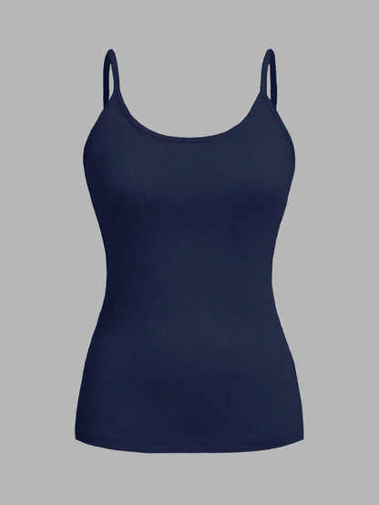 EZwear 4pcs/Set Casual Minimalist Camisole Tops For Women, Suitable For Summer Beach