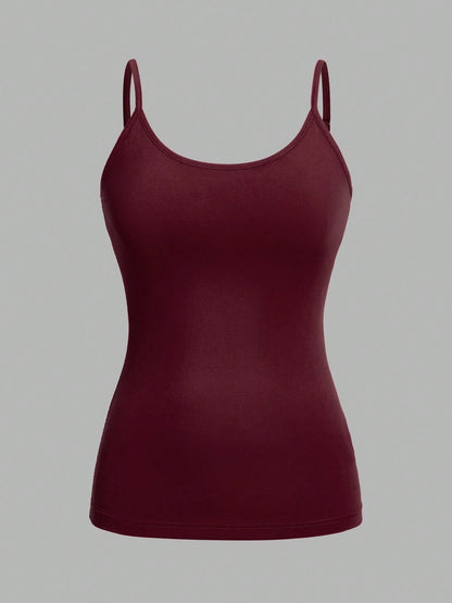 EZwear 4pcs/Set Casual Minimalist Camisole Tops For Women, Suitable For Summer Beach