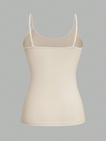 EZwear 4pcs Set Casual Minimalist Versatile Camisole, Suitable For Summer, Slim Fit For Women Back To School