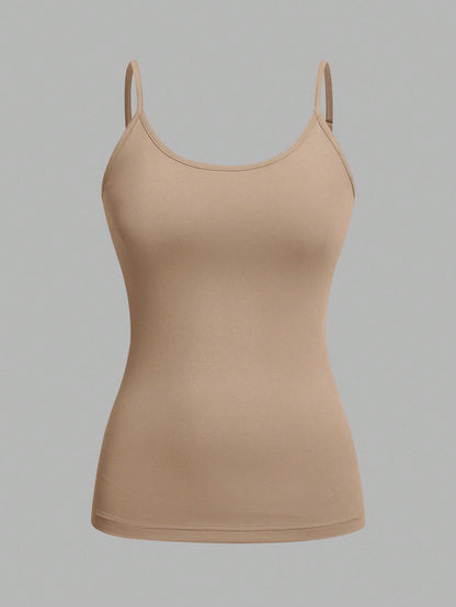 EZwear 4pcs Set Casual Minimalist Versatile Camisole, Suitable For Summer, Slim Fit For Women Back To School