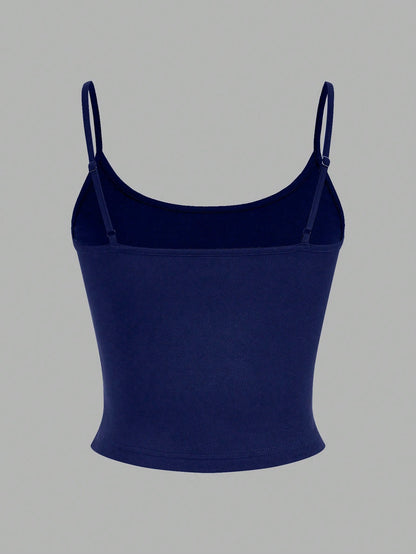 EZwear 4pcs/Set Women Cropped Sporty Camisole Tank Tops, Suitable For Summer Back To School