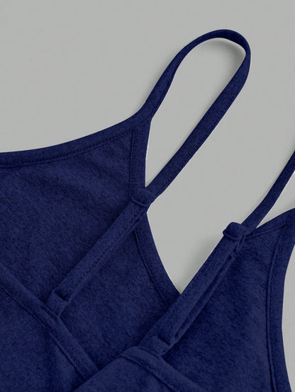 EZwear 4pcs/Set Women Cropped Sporty Camisole Tank Tops, Suitable For Summer Back To School