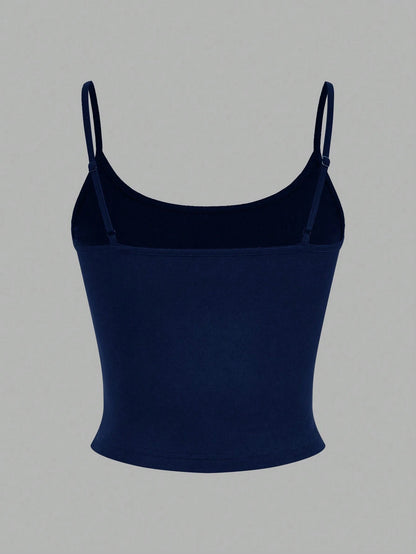 EZwear 4pcs/Set Women's Casual Cropped Tank Tops, Suitable For Summer Back To School