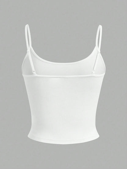 EZwear 4pcs/Set Women's Casual Cropped Tank Tops, Suitable For Summer Back To School