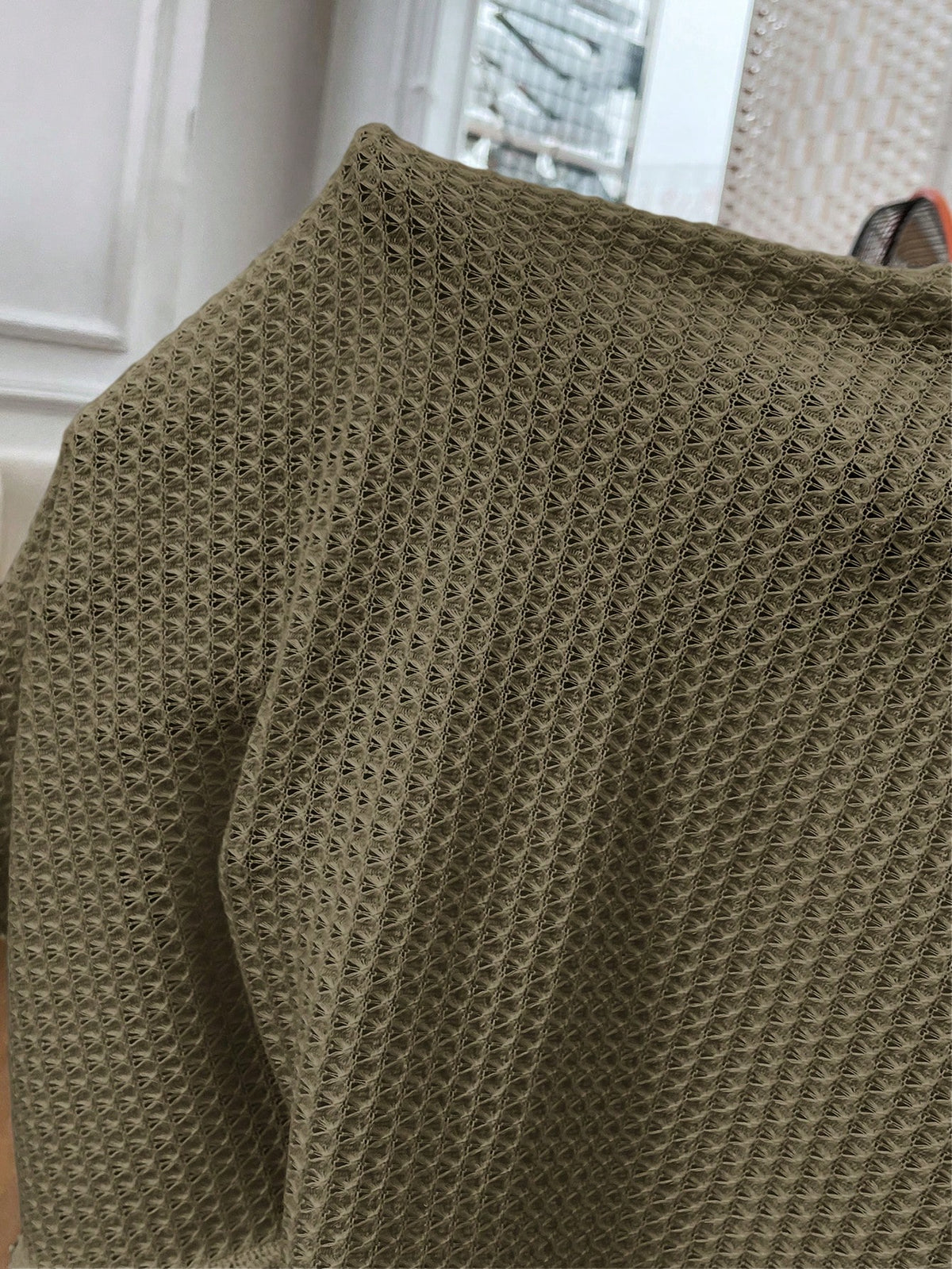 EZwear Army Green Loose Knit T-Shirt For Women