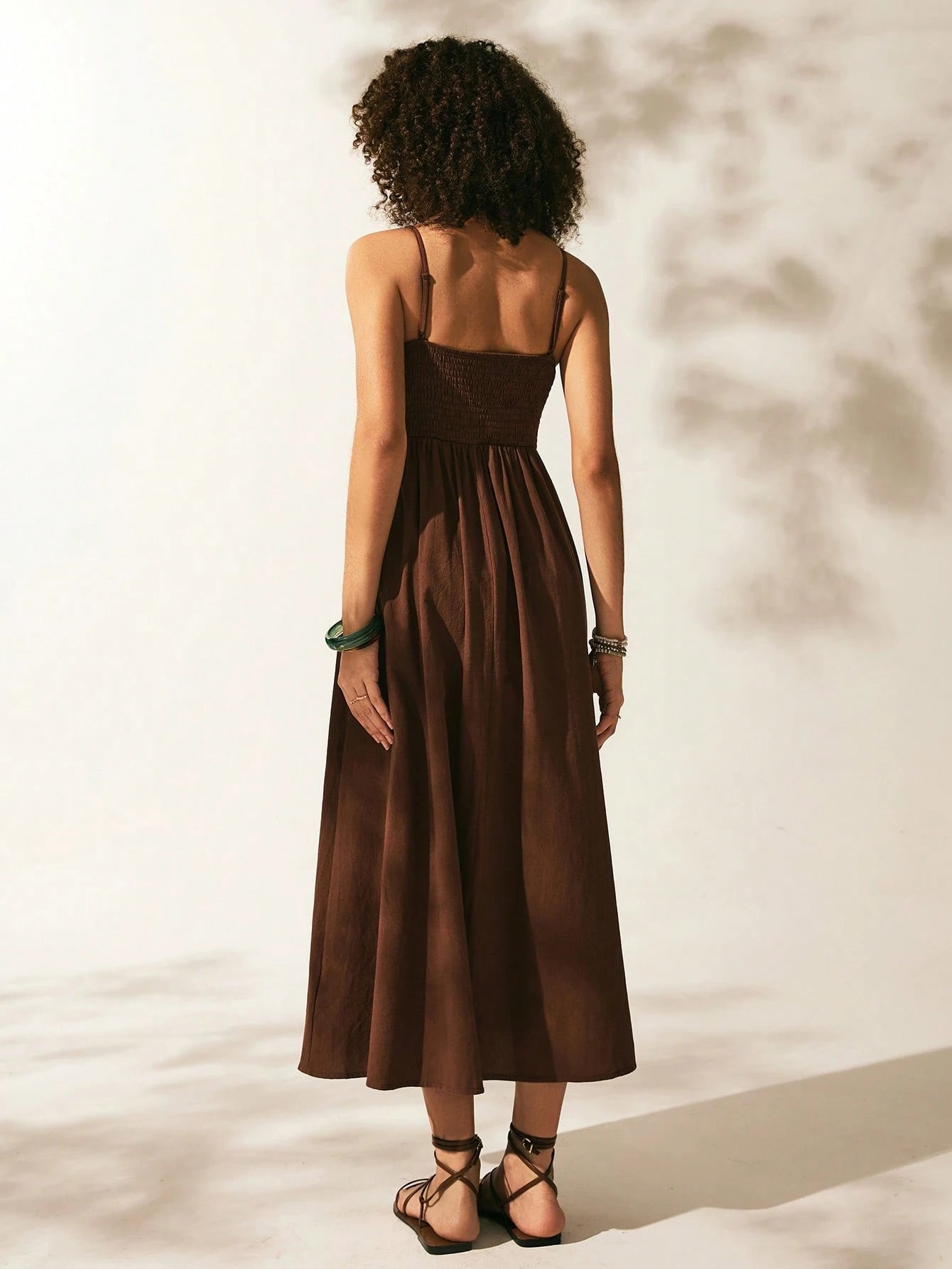 EZwear Casual Holiday Solid Cami Dress For Summer Vacation