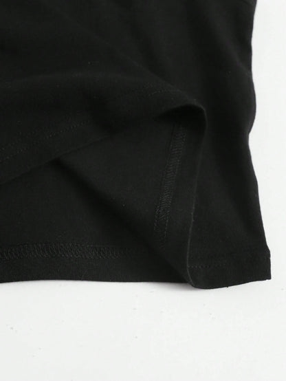 EZwear Casual Minimalist Full-Length Bodycon Camisole Dress, Suitable For Summer, 95% Cotton, Women's Daily Wear,Black Dress For Women