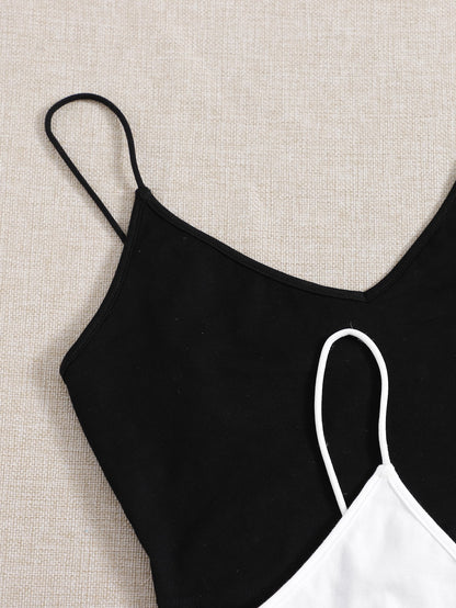 EZwear Plus 2pcs Solid Crop Cami Top