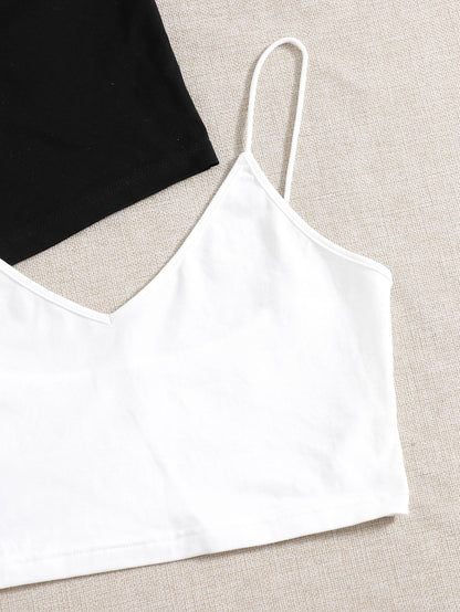 EZwear Plus 2pcs Solid Crop Cami Top