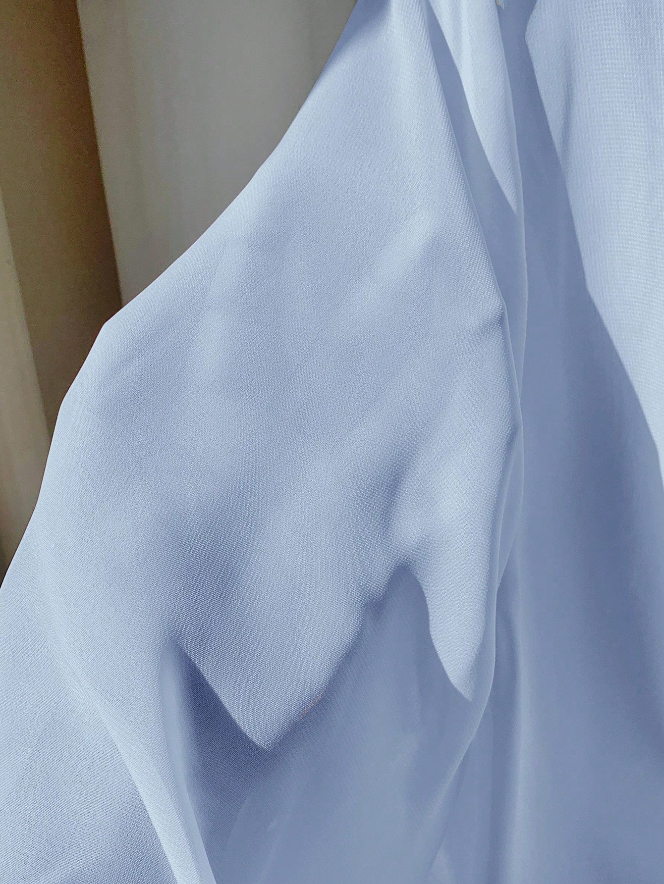 EZwear Plus Size Light Blue Sheer Summer Holiday Jacket, Spring/Summer