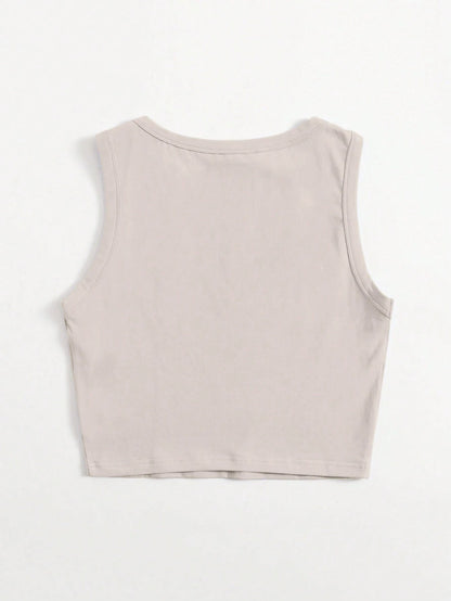 EZwear Solid Crop Tank Top