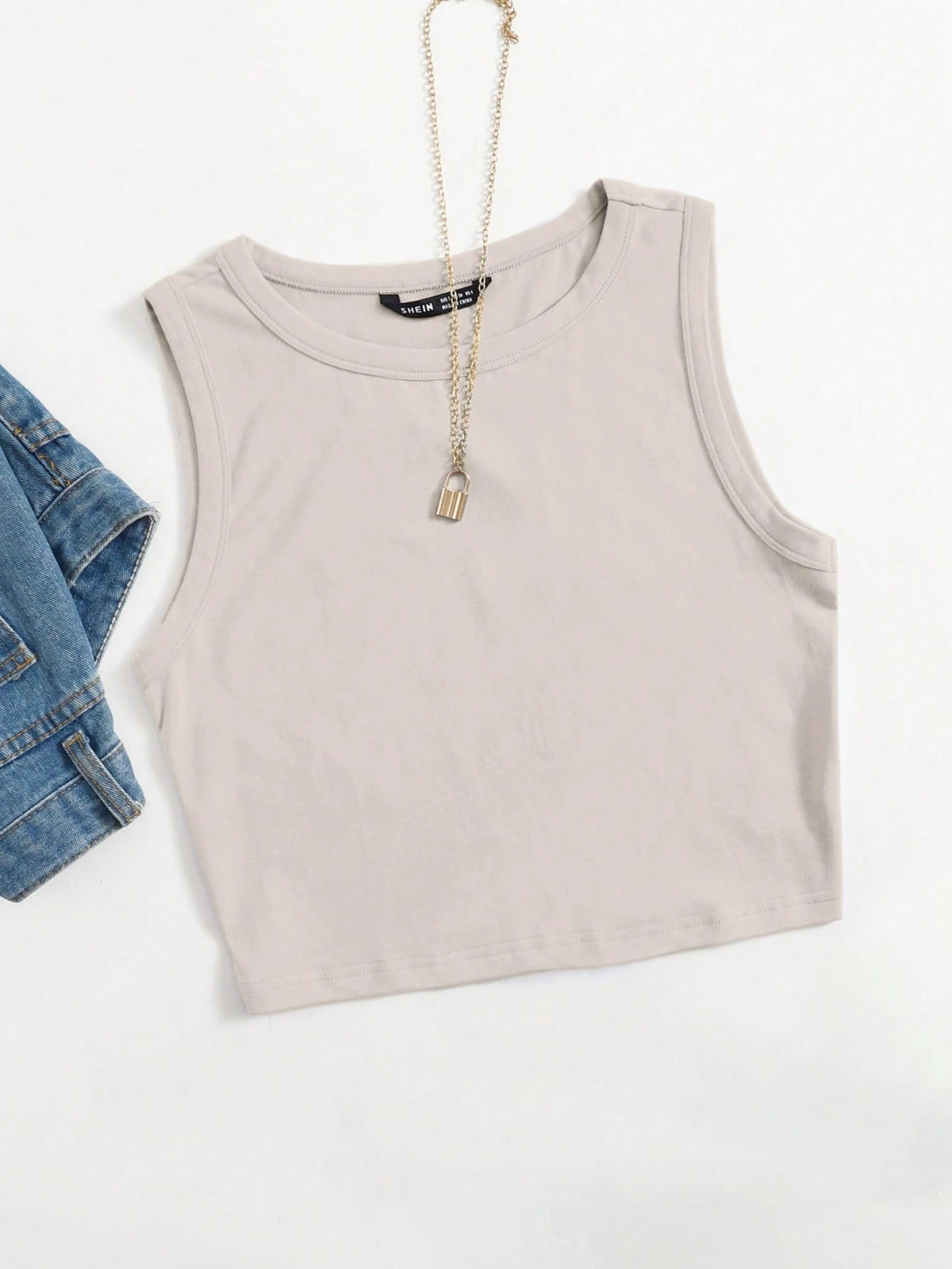 EZwear Solid Crop Tank Top